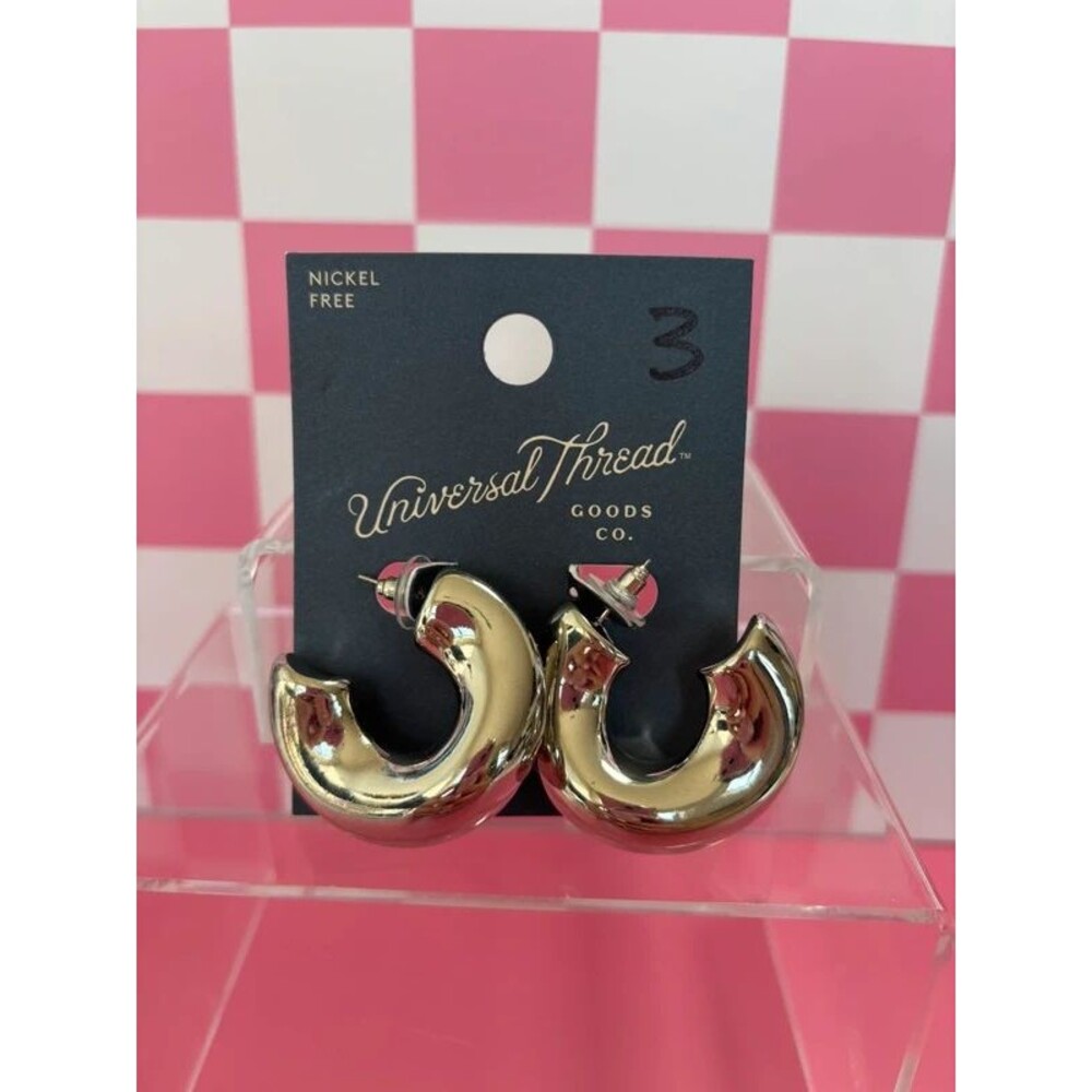 Chunky silver hoop earrings
